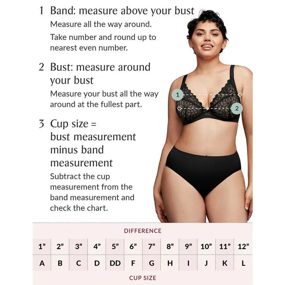 Glamorise Full Figure Plus Size Active Support Bra Wirefree Black 50H
